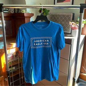American Eagle - Short Sleeve Graphic Tee; Blue, XS
